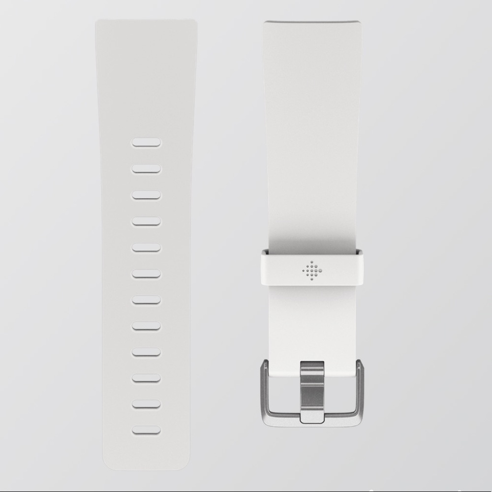 Fitbit Versa 2 Silicone Watch Band (size L) White NWT